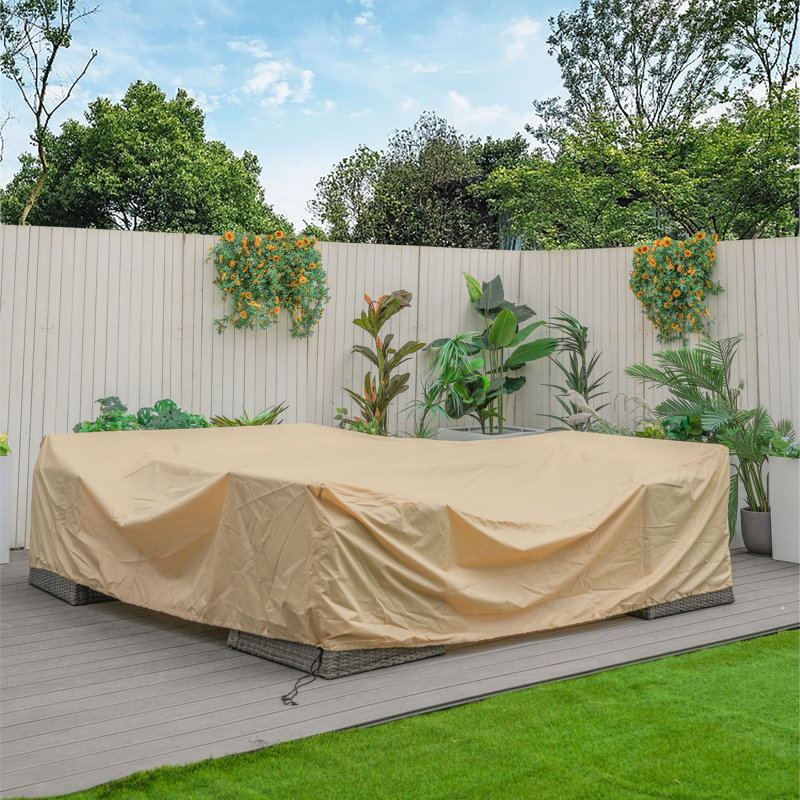 Outdoor Cover, 27.56" H x 90.56" W x 90.56" D, Beige