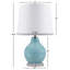 Lampe de table en verre soufflé tourbillon bleu turquoise Aqua