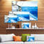 «White Sailing Yacht in Blue Sea», reproduction de photo sur toile tendue-64615266