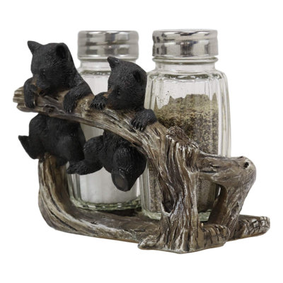 Jaquice Bear Cubs Dangling on Tree Branch Salt and Pepper Shaker Set