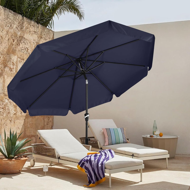 Cania Tilt Market Parasol, 240cm H x 270cm W x 270cm D, Navy