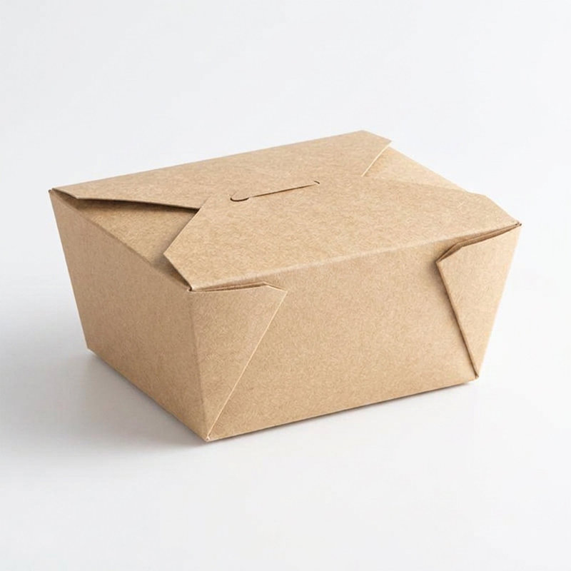 22 oz. Kraft Folded Paper #1 Container - 450 Containers