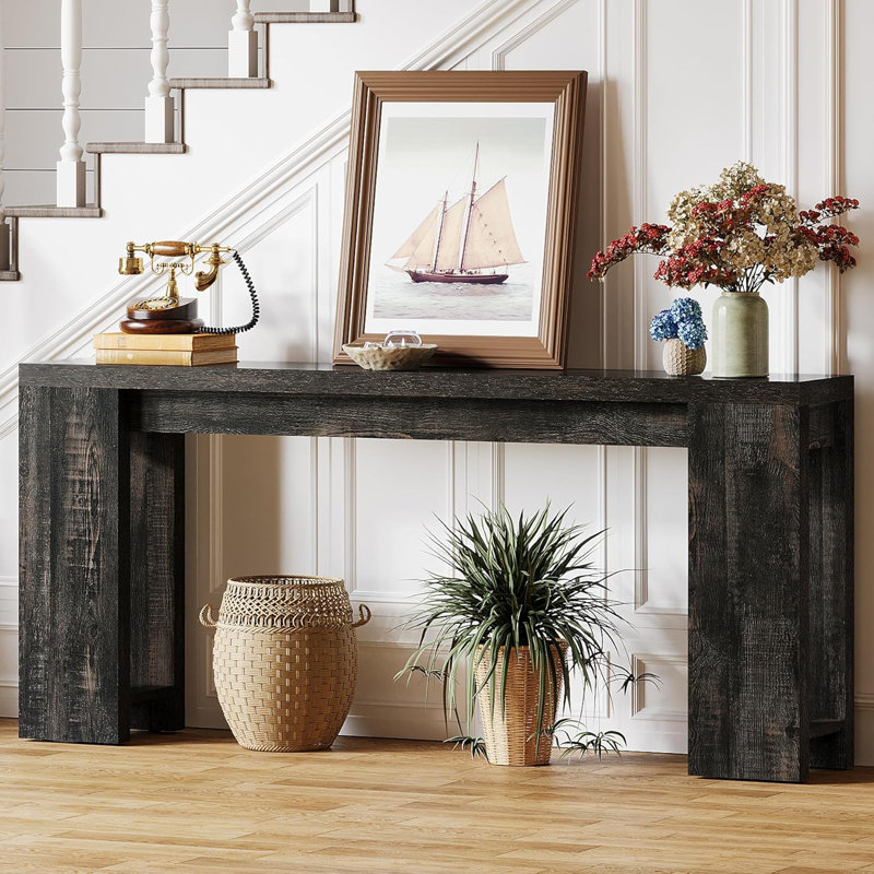 Console Table, Black, 85cm H x 160cm W x 29.5cm D