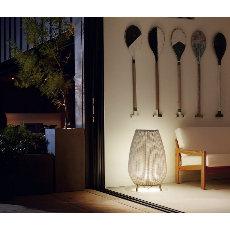 Amphora LED Floor Lamp, Rattan Brown