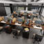 L-Shaped Computer Desk with Storage Cabinet and Drawers, Corner Home Office Desk with Flexible Workspace Design-1711026475