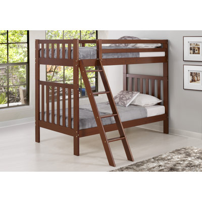 Reasor Twin 42" Wide Wooden Over Twin Bunk Bed
