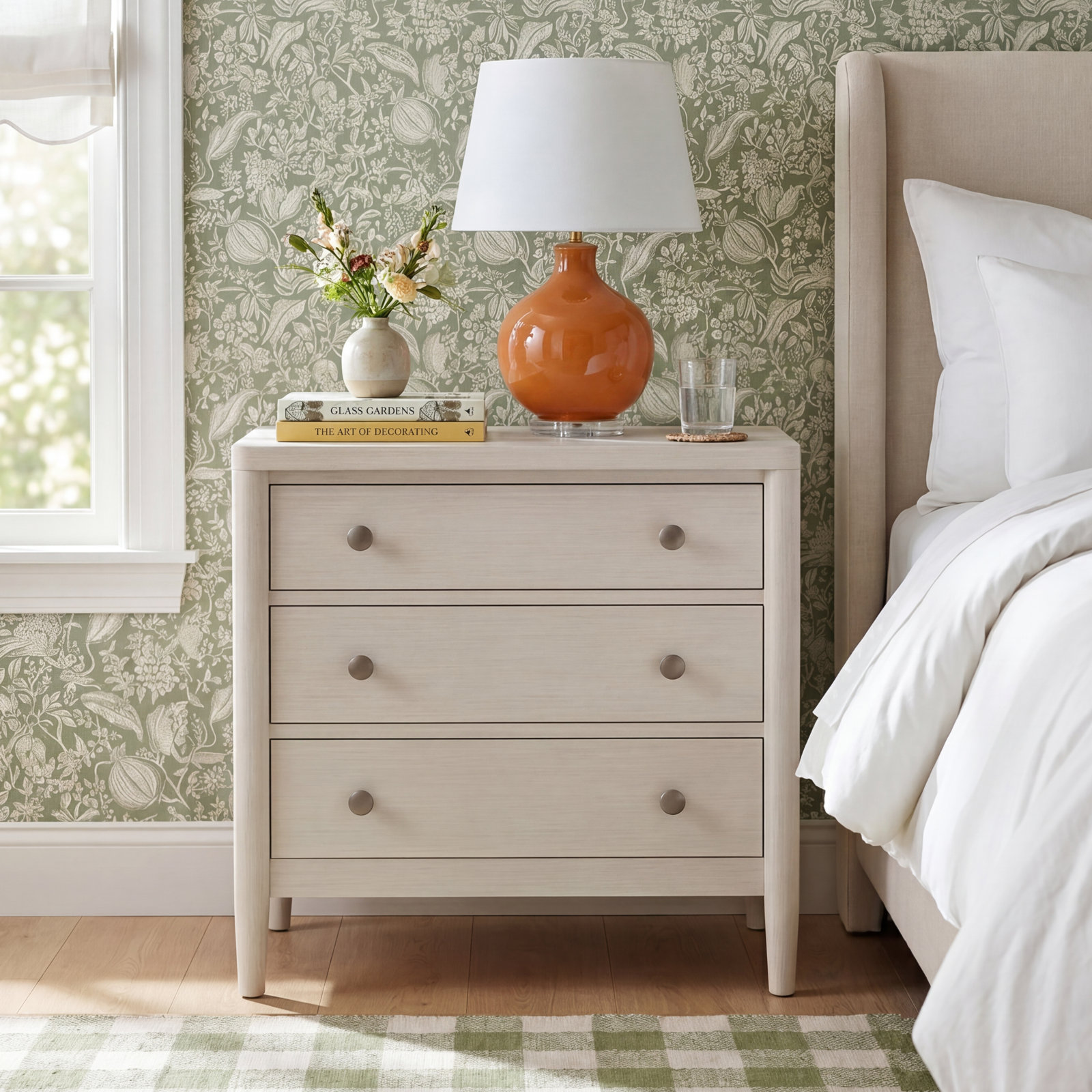 Shannen 3-Drawer Oak Nightstand