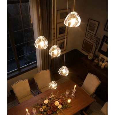 5-light Dimmable Crystal Chandelier