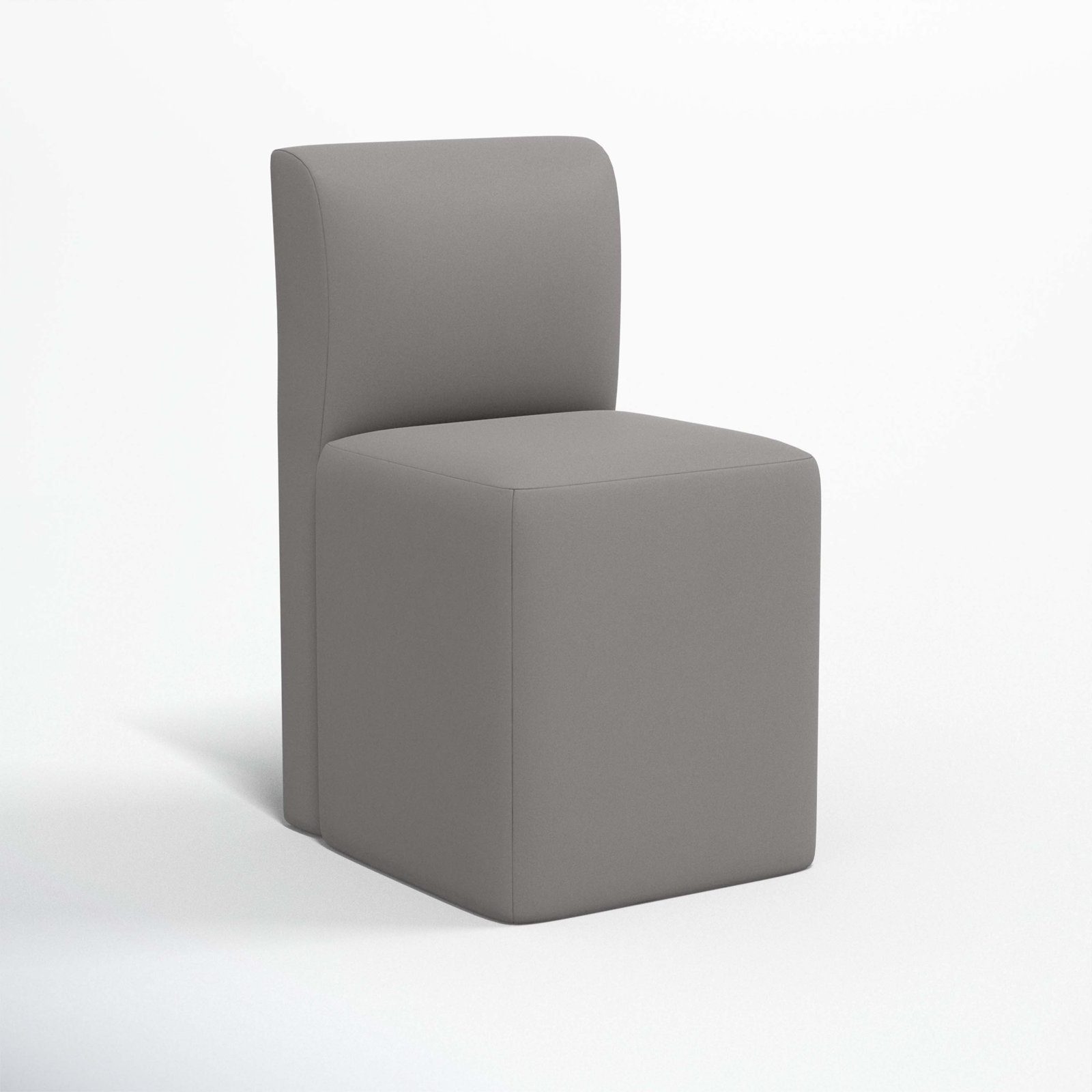 Mendy Upholstered Parsons Chair, Classic Otter Performance Velvet