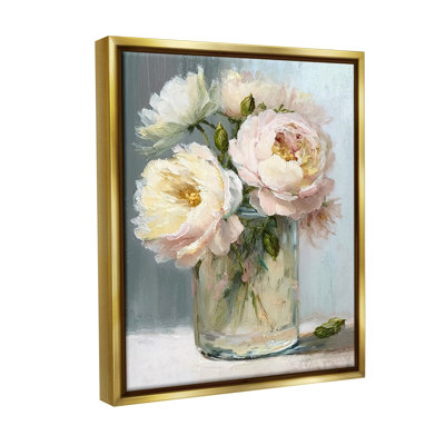 «Subtle Rose Blooms Floater Frame» par Gina Kelly sur