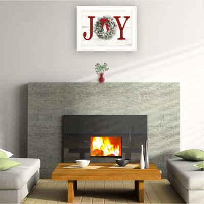 «Christmas Joy» par Lori Deiter, reproduction encadrée prête à accrocher, cadre blanc