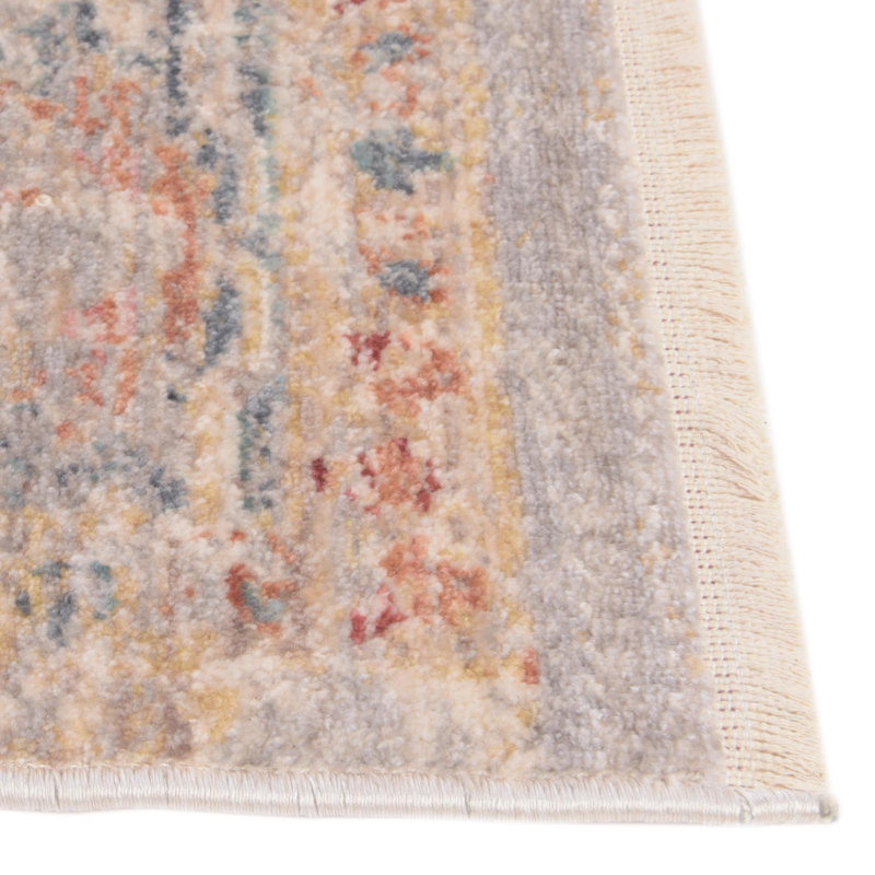 Ashaureah Kylee Traditional Ivory/Red/Blue Area Rug, Rectangle 4'1" x 5'7"