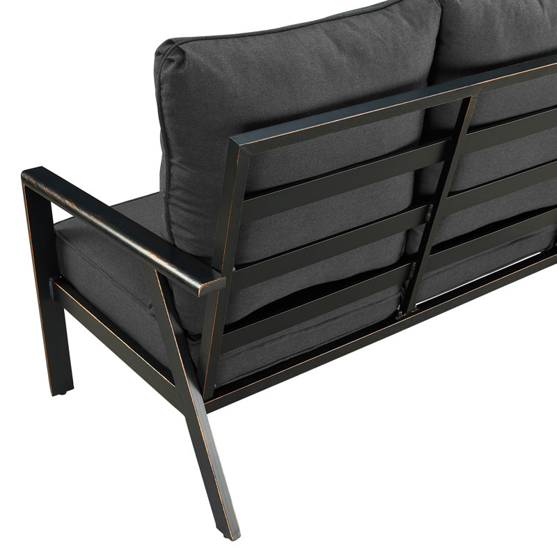Outdoor 3 - Seat Patio Sofa, Black