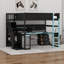 Lit mezzanine avec bureau Gaming, cadre de lit de rangement en bois avec escalier de rangement, panneau perforé, tablettes et tiroirs, lit de jeu multifonctionnel-1415142040-1415142046