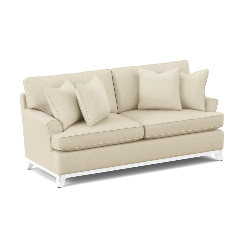 Oaks Way 84" Flared Arm Sofa with Reversible Cushions, Air Dream Mattress, Ivory Crypton Performance; 0886-91