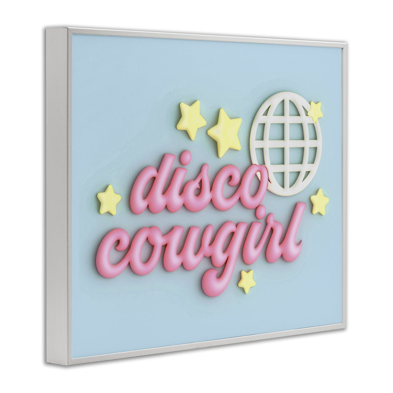 Art rétro giclée par une jeune fille disco par Ziwei Li, Giclée encadrée blanc bord de mer, H 16 po x l 20 po