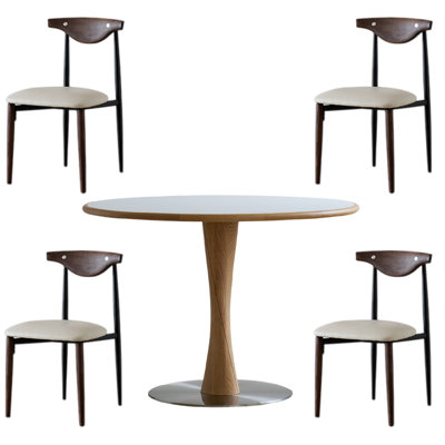 Ensemble de tables rondes simples de style nordique