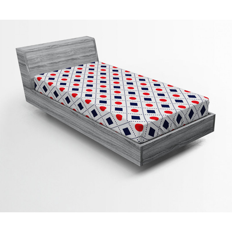 Microfiber Geometric Fitted Sheet, Twin XL Fitted Sheet, Geometric 2