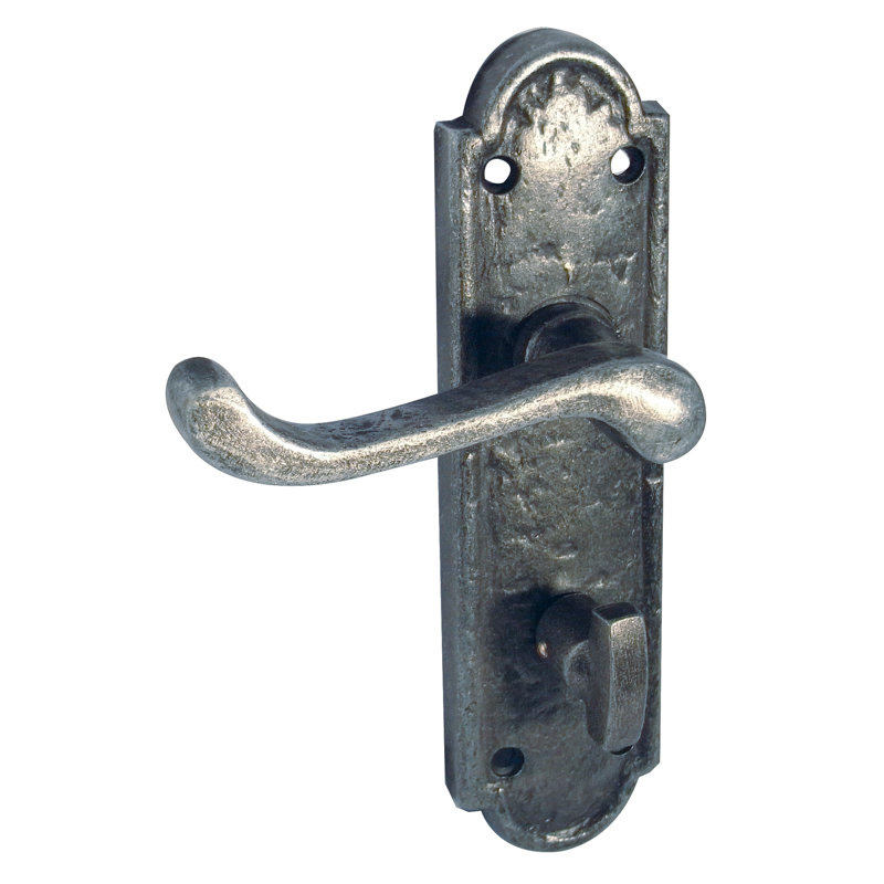 Turnberry Pewter Bathroom Door Handle