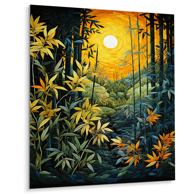 Asian Art Bamboo Whisper III - Décoration murale asiatique en métal, H 20 po x l 12 po x P 1 po