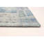 Tapis décoratif bleu clair en laine noué à la main de conception unique noué à la main des années 1980 5 pi 8 po x 7 pi 8 po Bigod