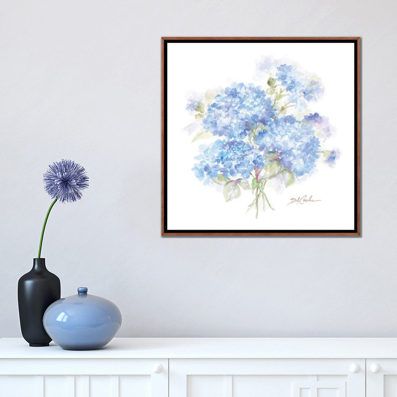 Hortensias II par Debi coules-reproduction d’art, Pas de tapis, H 18 po x l 18 po x 1,5 po
