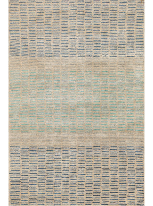 Mica Abstract Area Rug in Deep Sea/Gray/Aqua, Rectangle 10' x 14'
