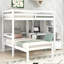 Lit mezzanine avec lit autonome, escalier de rangement, bureau, tablettes et tiroirs-114803563