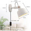Modern Plug in Reading Wall Sconce with Adjustable Rotating Head, Minimalist Nordic Bedside Wall Lamp with Switch for Bedroom and Apartment