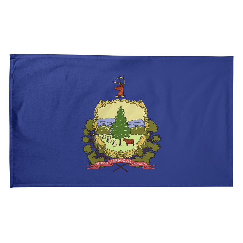 Serviette de thé à drapeau vermont, Sergé de coton