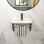 19.88"x14.25" Wall-Mounted Rectangular Ceramic Bathroom Sink with Black Towel Bar & Overflow