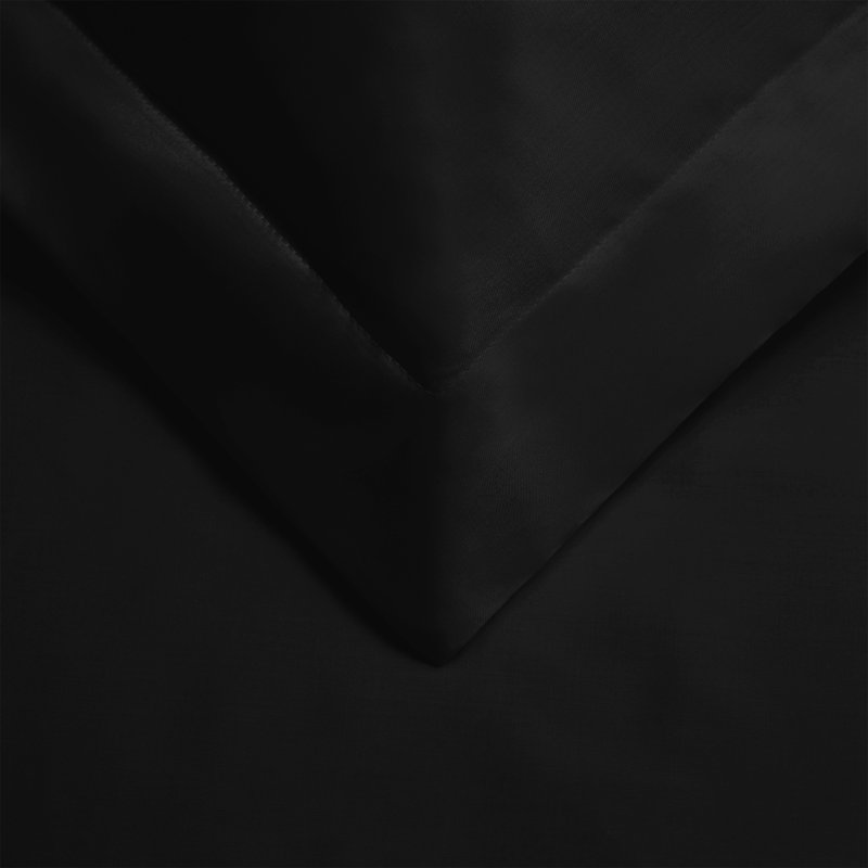 Ensemble de housse de couette 100% coton 300 TC moderne et contemporain 3 pièces, Noir