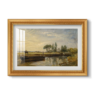 Péniche en aval de l'écluse de Flatford, vers 1810 - John Constable - Estampe encadrée sur mesure