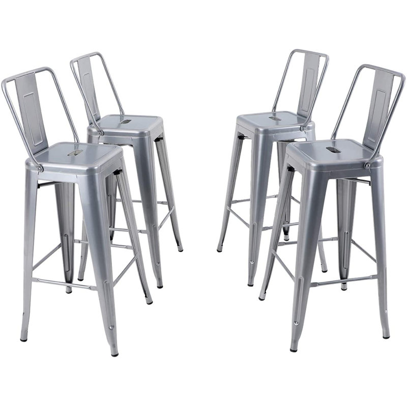 Tabouret 30 ", Gris argenté