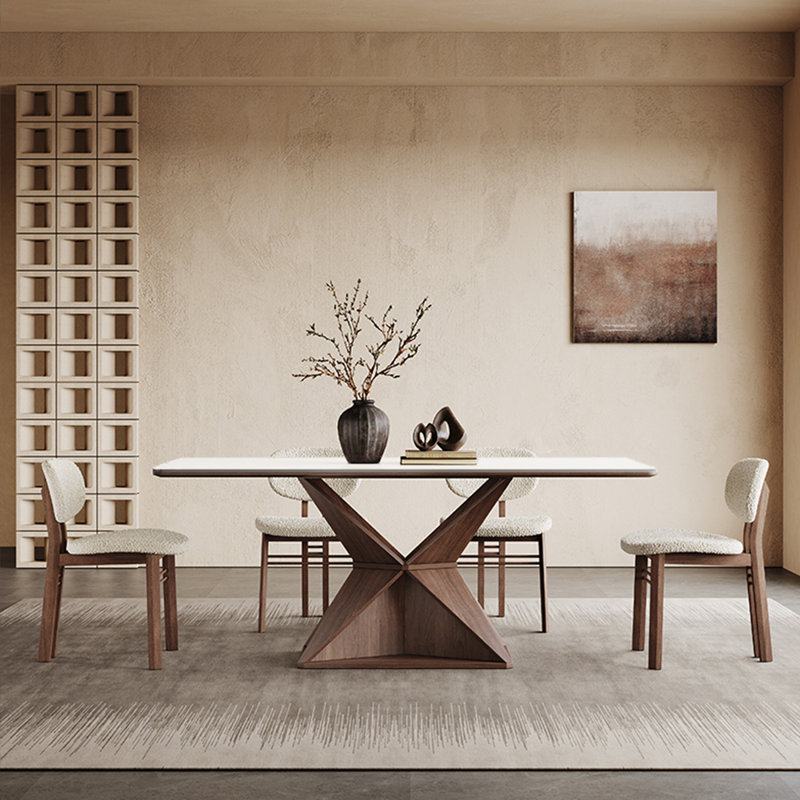 Ensembles de table de salle à manger de famille légère et luxueuse, 29.53"H x 70.87"L x 35.43"W
