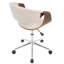 Chaise de bureau en noyer et crème