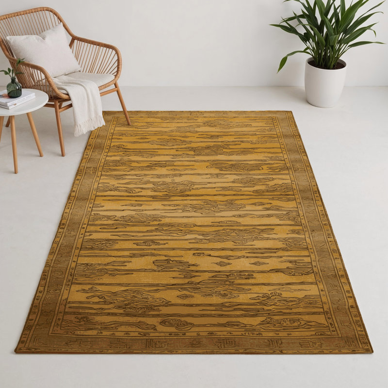 ArtDeco Brown Indoor and Outdoor Area Rug, Rectangle 5' x 7'
