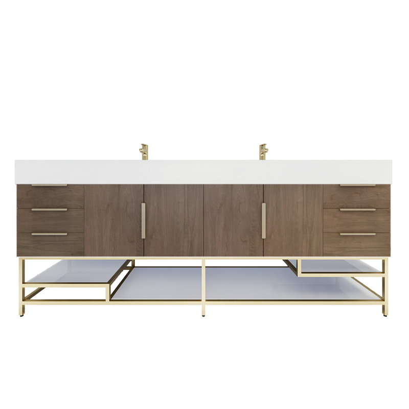 Ensemble de meuble-lavabo double l 83 po Glasgow, Chêne clair