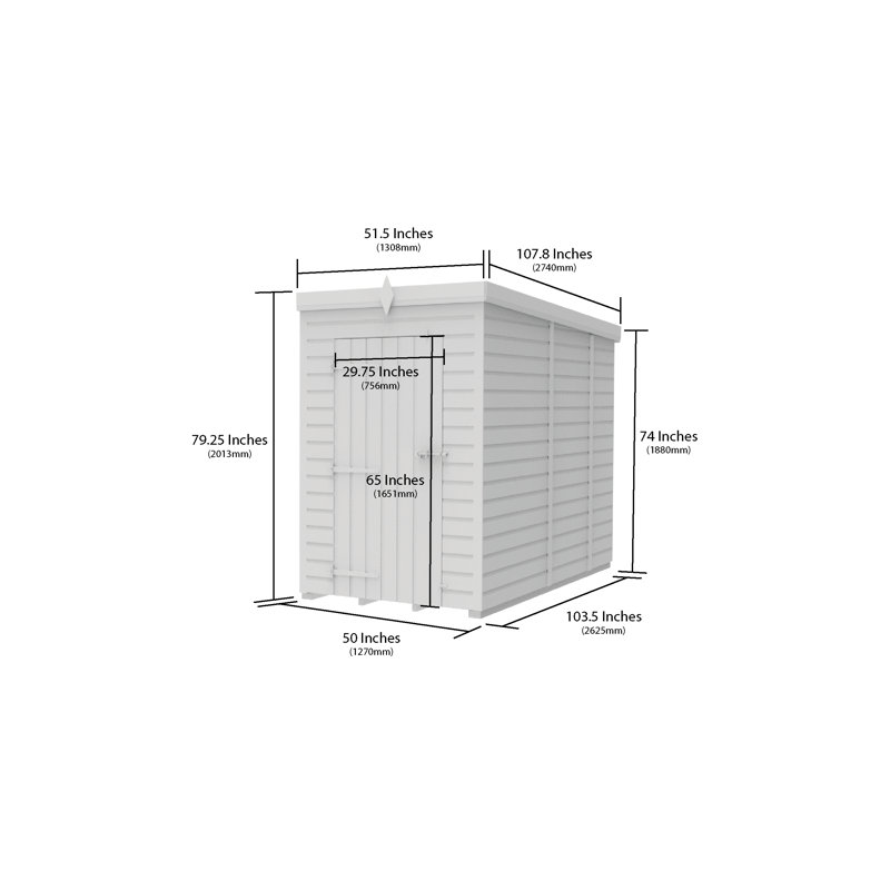 4x9 Pent Composite Shed