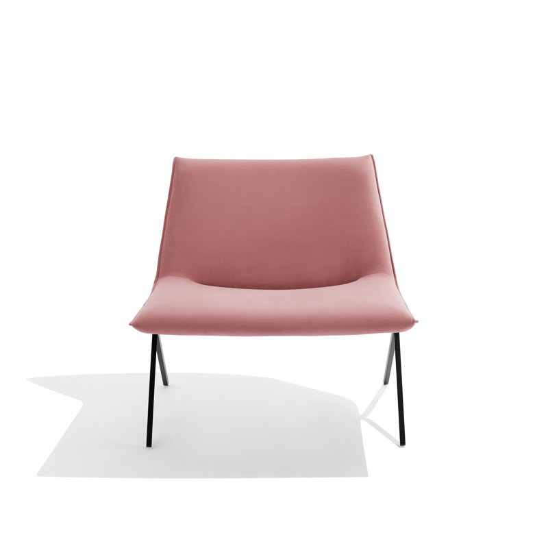 Méridienne Meredith, Velours vieux rose, Noir, noir, noir, noir
