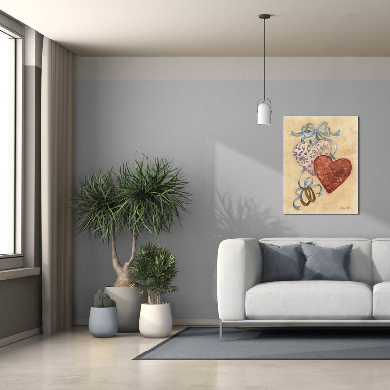 Toile épique Graffiti «Hearts and Ribbons 3» par Cheri Blum, 26 po x 34 po