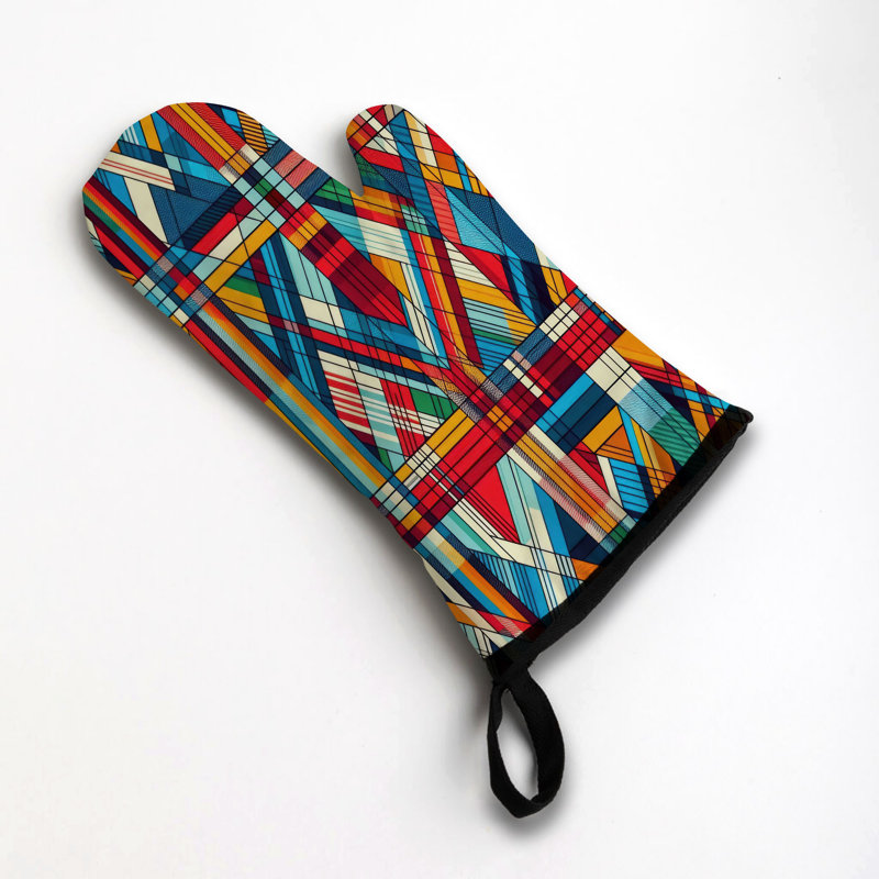 Classic Plaid Patterns Oven Mitt Cotton Twill