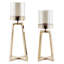 2 Piece Metal Tabletop Hurricane Set