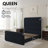 Mieya Queen Size Velvet Upholstered Sleigh Bed Platform Bed Frame-2083775709