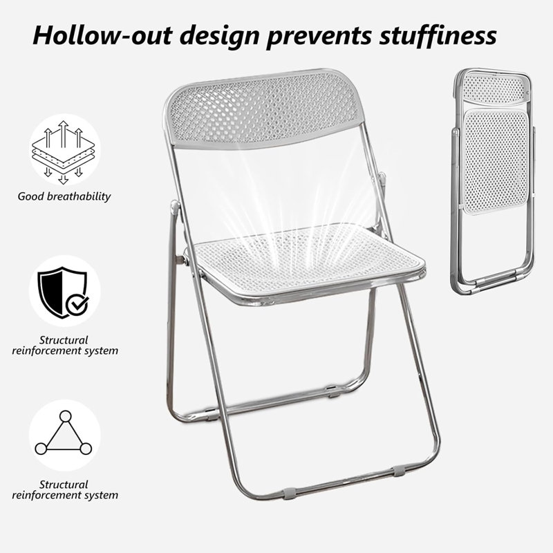 Stackable Folding Chair Folding Chair Set, White