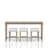 Frosted Glass Console Table With 3 Stools