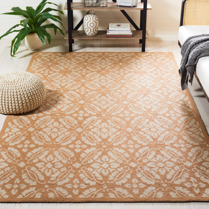 Baytown Hand Hooked Wool Pile Geometric Rug, Rectangle 3'9" x 5'9"