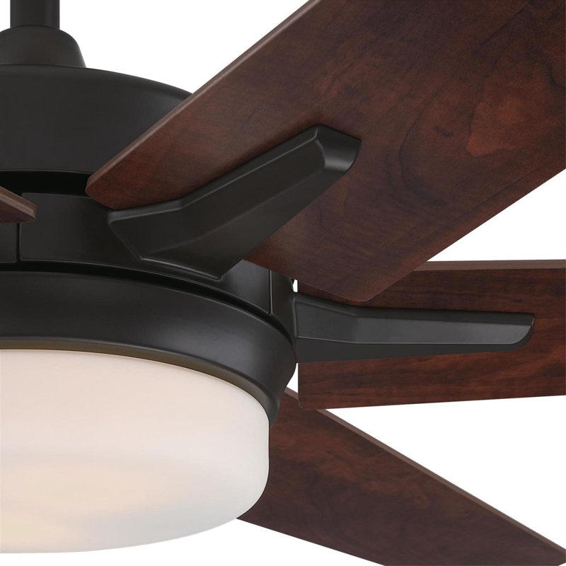 60'' Black-Bronze Ceiling Fan with LED Light Kit and Remote