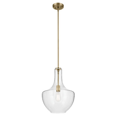 19.75" 1-Light Bell Pendant with Clear Seeded Glass