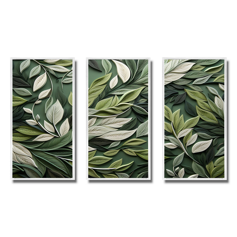 Herbes, sauge, sagesse 1 - Art floral, Cadre flottant blanc, H 32 po x l 48 po x P 1 po